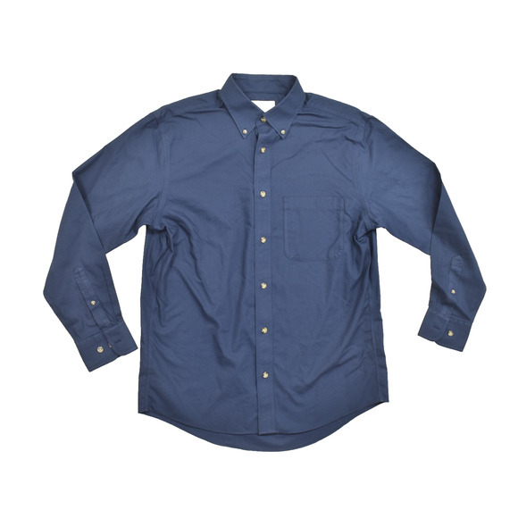 Cabela's Men's Button Down Shirt Long Sleeve Blue Size M Cotton Solid - Picture 1 of 8